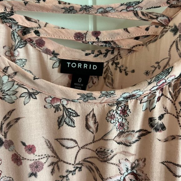 Torrid Pretty in Pink Floral Babydoll Tank - Picture 6 of 6